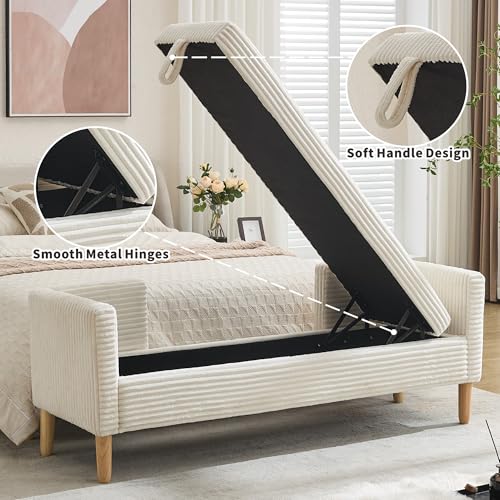 64.7" W Ottoman with Storage Bench for Bedroom End of Bed with Removable, view 5