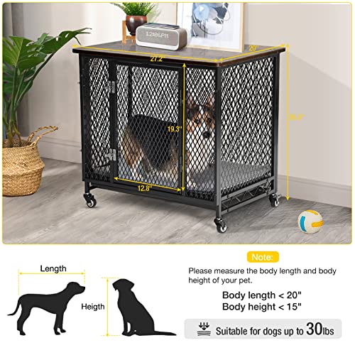 Dog Crate Furniture Movable Side End Table Indoor Dog Kennel for Small Medium, view 7