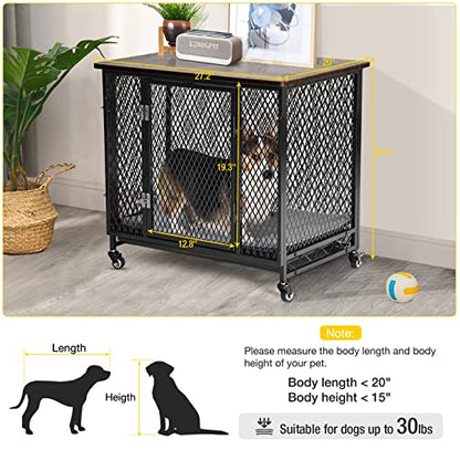 Dog Crate Furniture Movable Side End Table Indoor Dog Kennel for Small Medium, view 7