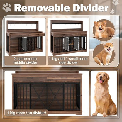 55.1" Furniture Dog Crate Large Dog, view 6
