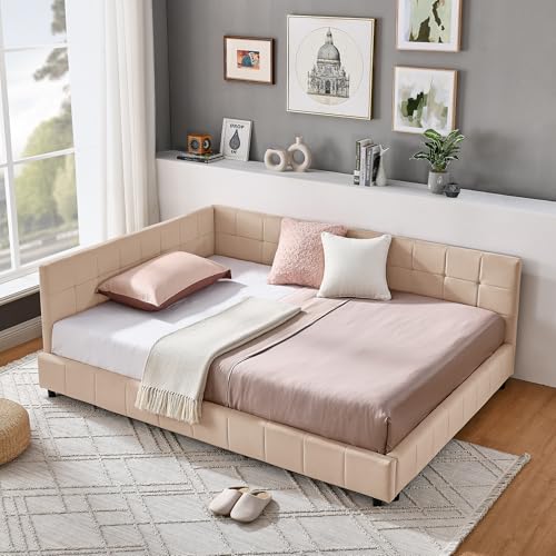 80" Velvet Fabric Floor Sleeper Sofa, Mid-Century Tufted Sleeper Chair with Unique Armrest, Upholstered Loveseat Sleeper Sofa with Easy Assembly for Living Space & Leisure Areas, Pink