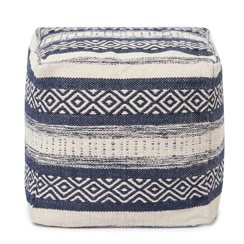 · REDEARTH · Pouf Ottoman with Filler Textured Storage Cube Bean Bag Pouffe, view 6