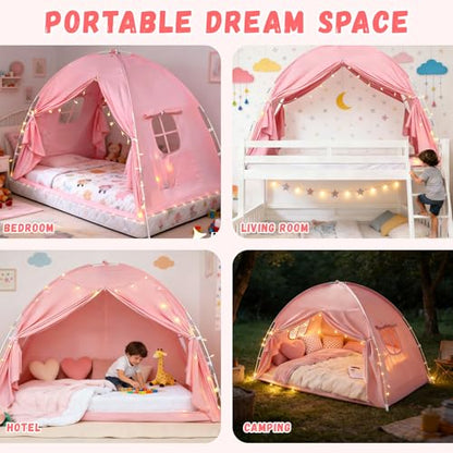 Bed Tent Twin and Full for Kids, Canopy Privacy Sleep Tent Indoor Bunk, view 8