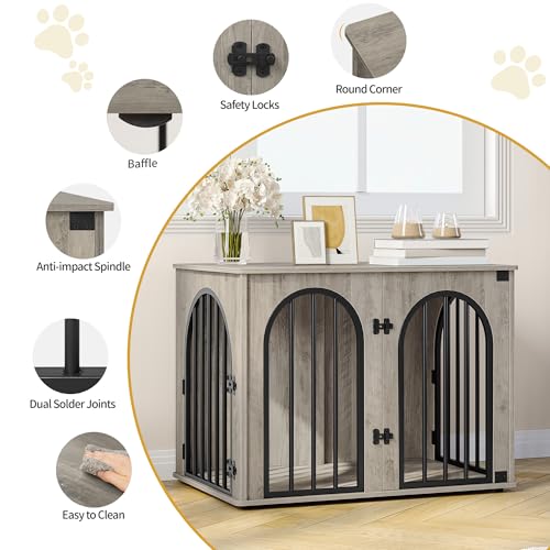 31.5'' Dog Crate Furniture,Dog Kennel Indoor for Small/Medium Dogs, view 8