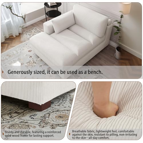 Oversized Chaise Lounge Chair with Right Armrest, view 7
