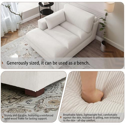 Oversized Chaise Lounge Chair with Right Armrest, view 7