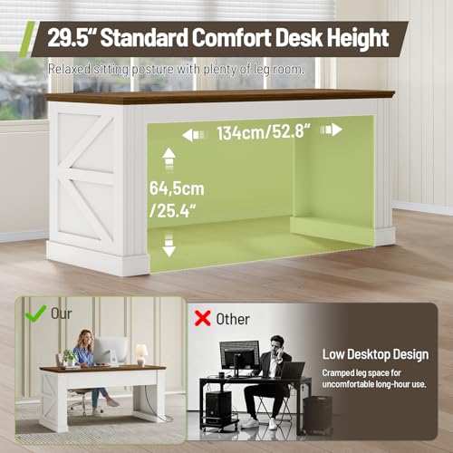 63'' Farmhouse Executive Desk, view 7