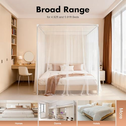 Canopy Bed Frame Full/Queen Size, Stainless Steel Four Corner Bed Brackets, view 4