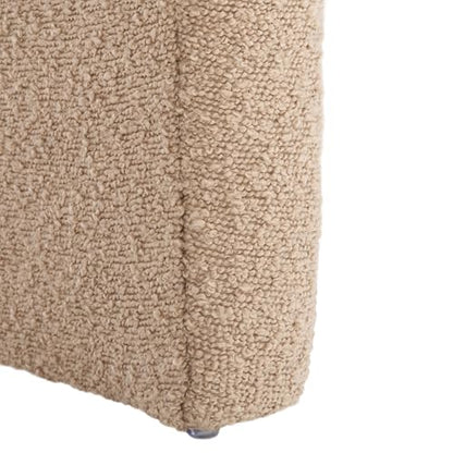 SAFAVIEH Home Collection Kibo Tan Boucle Waterfall Curved Ottoman (Fully Assembled)