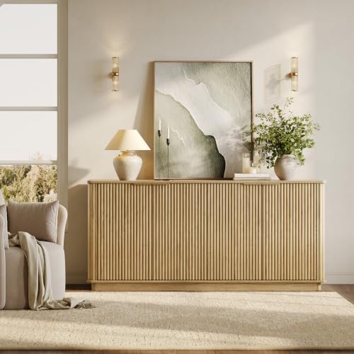 63" Fluted Sideboard Buffet Cabinet with Storage, view 6
