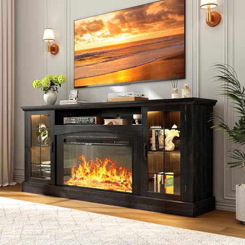 2-in-1 Multifunctional Fireplace TV Stand with 30" Removable Electric Fireplace, view 2