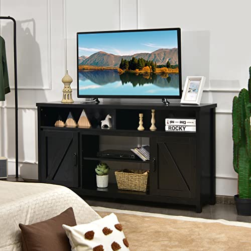Modern Farmhouse TV Stand, 59-Inch Storage Cabinet for TVs Up to 65 Inches, view 4