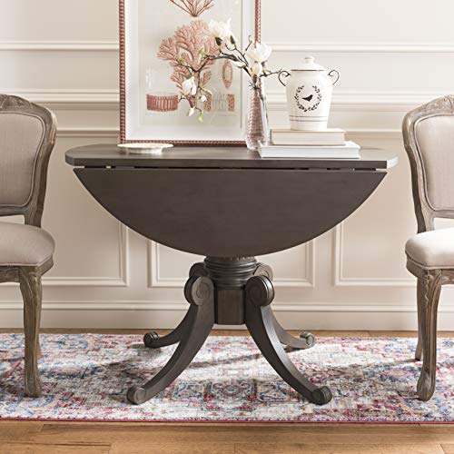 SAFAVIEH Furniture - Forest Drop Leaf Dining Table - Grey Wash - Solid Wood - Farmhouse Drop Leaf Design - Seats 4 - Ideal for Dining Room, Kitchen, 43.3"W x 43.3"D Open (DTB1000C)