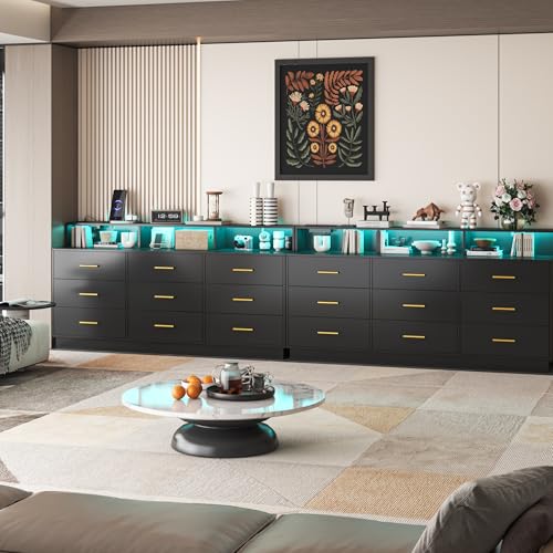 Black 9 Drawer Dressers for Bedroom, view 7