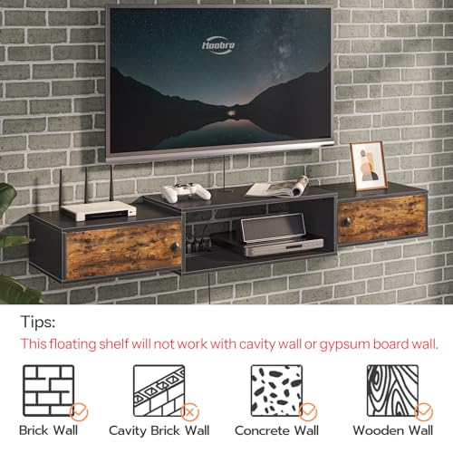 55" Floating TV Stand with Power Outlet, view 6