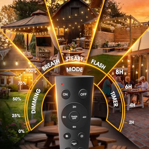 50FT LED Outdoor String Lights with Edison Shatterproof Bulbs, view 4