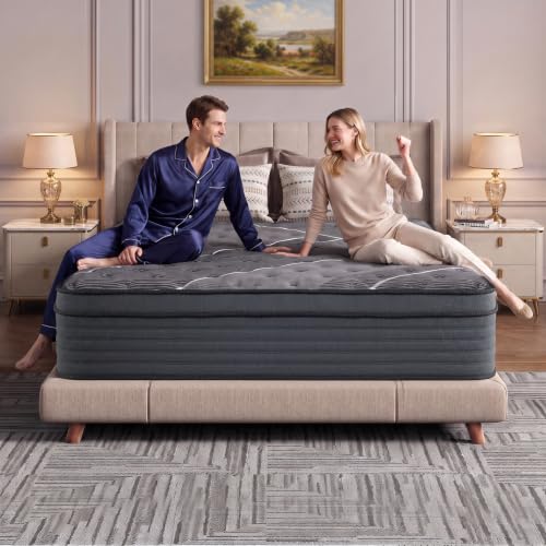 Queen Mattress 12 Inch Hybrid Mattress, Pocket Coils Memory Foam, view 3