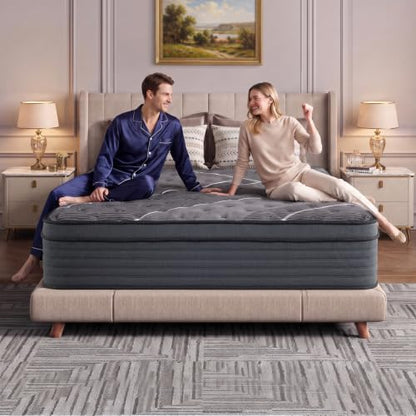 Queen Mattress 12 Inch Hybrid Mattress, Pocket Coils Memory Foam, view 3