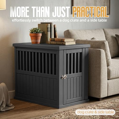 30 Inch Small Dog Crate Furniture, Black, view 3