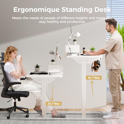 Electric Standing Desk with Drawers, view 4