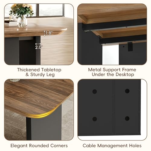 78.7" L Shaped Executive Desk with Drawers, Large Office Desk w/Power Outlets, view 5
