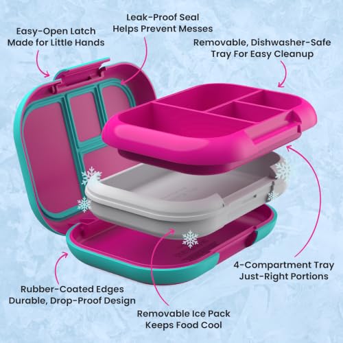 Chill Kids 4-Compartment Bento Box Leakproof Lunch Box, view 7