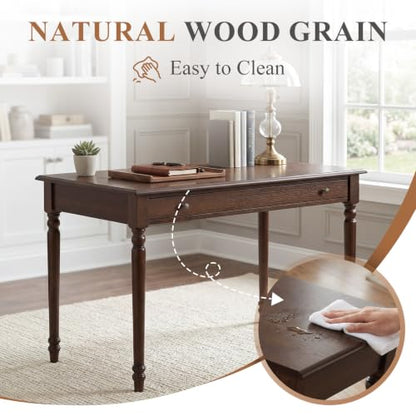 42 x 22 Inch Home Office Desk，Writing Desk with Drawer, Walnut, view 6