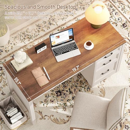 55" Wooden Executive Desk with 3 Drawers, view 6