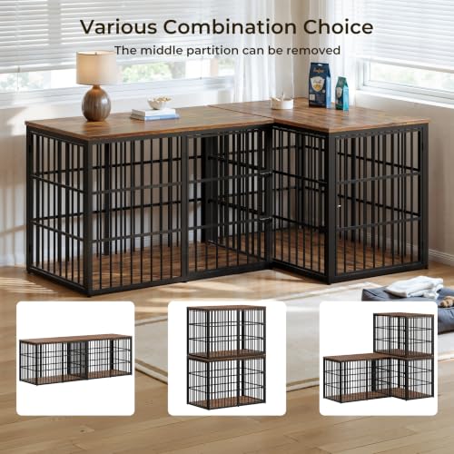 54'' XXXL Dog Crate Furniture with 3 Doors for Large Dogs, view 3