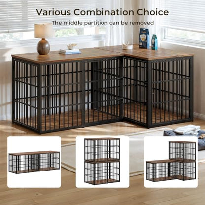 54'' XXXL Dog Crate Furniture with 3 Doors for Large Dogs, view 3