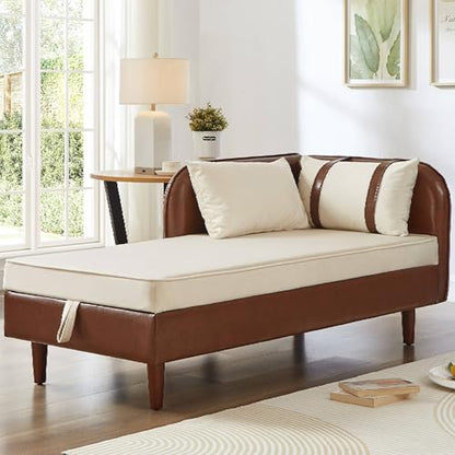 PU Leather Chaise Lounge Chair Indoor, view 7