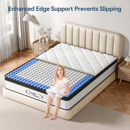 Mattress Queen Size, 14 Inch Queen Hybrid Mattress in a Box, Memory Foam with Firm Individually Wrapped Pocket Springs, Pressure Relief & Motion Isolation, CertiPUR-US Certified, 60" x 80" x 14"