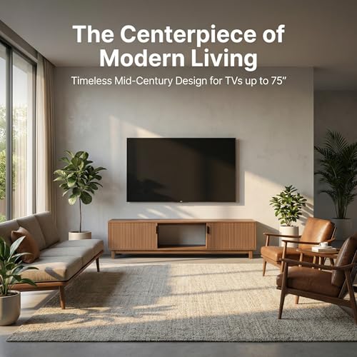 70" Fluted TV Stand for TVs up to 75 inch, view 4