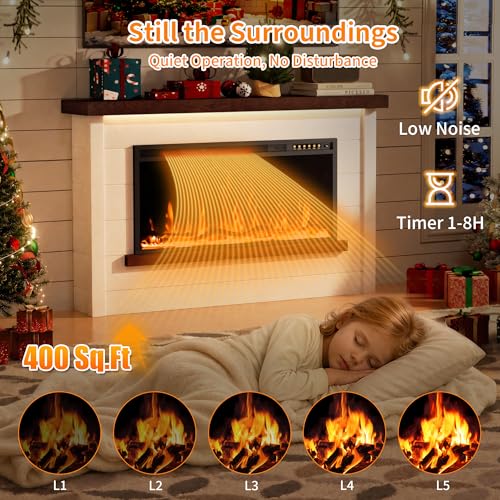 60" Electric Fireplace with Mantel, view 7