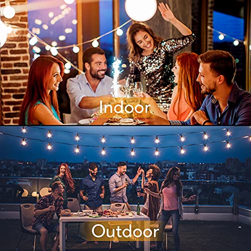 100FT LED Outdoor String Lights Patio Light with 52 Shatterproof G40 Dimmable, view 3