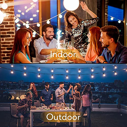 100FT LED Outdoor String Lights Patio Light with 52 Shatterproof G40 Dimmable, view 3