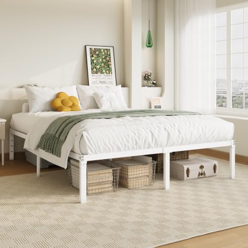 Full Size White Bed Frame with Storage, view 4
