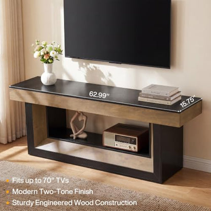 Farmhouse 63 Inch TV Stand with Shelf for 55" 65"70” TV in Living Room, view 6