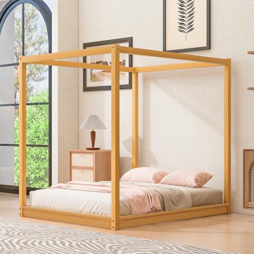 GDFStudio Queen Size Canopy Platform Bed with Support Legs, view 4