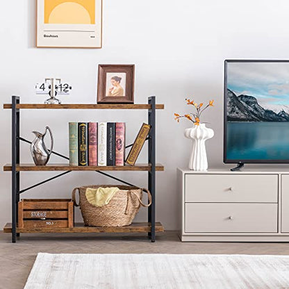 3-Tier Industrial Bookshelf, 35" W x 12" D x 35" H, view 5