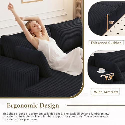 71" Oversized Double Chaise Lounges Indoor, view 4