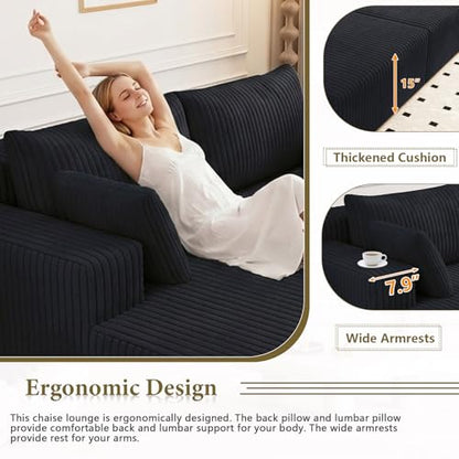 71" Oversized Double Chaise Lounges Indoor, view 4