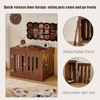 32 Inch Dog Crate Furniture for Medium Small Dogs with 2 Quick-Release Doors, view 5