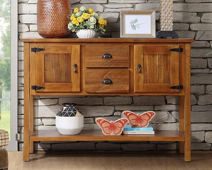 Solid Wood Sideboard Buffet Cabinet with Storage Drawers and Shelf, view 3