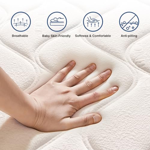 Queen Size Mattress, 10 Inch Hybrid Pocket Spring Mattress in a Box, view 4