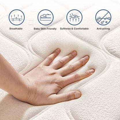 Queen Size Mattress, 10 Inch Hybrid Pocket Spring Mattress in a Box, view 4