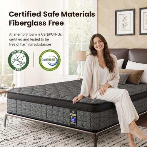 12 Inch Twin Mattress, Medium Hybrid Twin Size Mattress in a Box, view 7