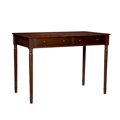 Writing 2-drawer Desk - Espresso - Transitional Design, Brown Finish - Ideal for Home Office, Bedroom (HO8799)