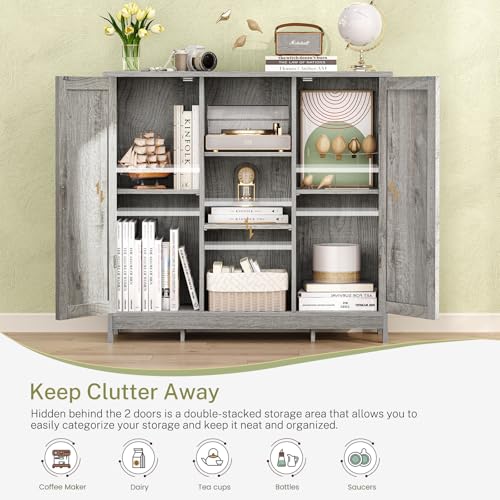 Storage Cabinet with 2 Doors and 4 Adjustable Shelves, view 5