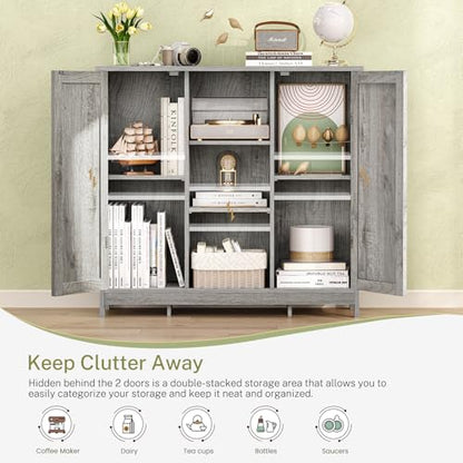 Storage Cabinet with 2 Doors and 4 Adjustable Shelves, view 5